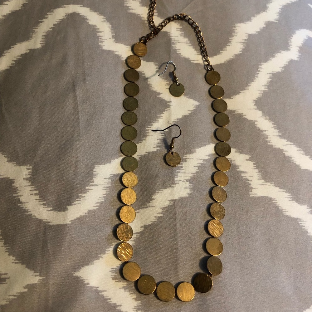 Copper colored costume jewelry set